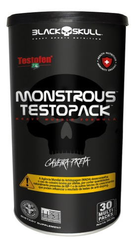 Monstrous Testopack Black Skull 30 Serv Musculosa De Regalo¡