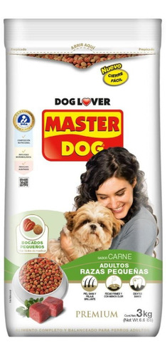 Imagen 1 de 1 de Master Dog Alimento Perro Adulto Razas Pequeñas 3 Kg