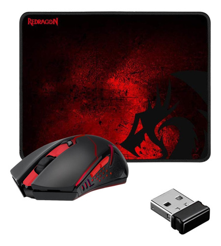 Pack Gamer Mouse Inalambrico 2.4 Ghz + Pad Redragon 33x26cm