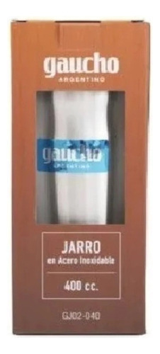 Vaso Térmico Gaucho Argentino De 400ml Mod.gj02-040 Plateado Lisa