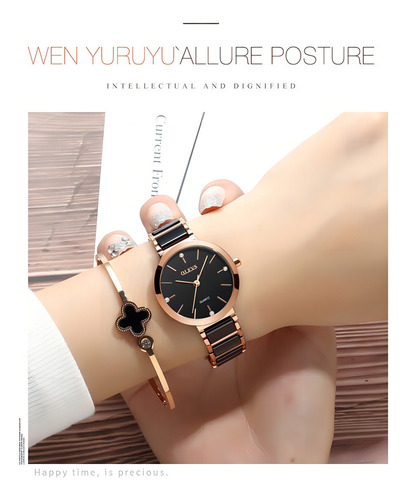 Relógio Feminino De Quartzo Com Pulseira De Cerâmica