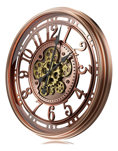 Toktekk Reloj De Pared Grande De 21 Pulgadas Con Engranajes
