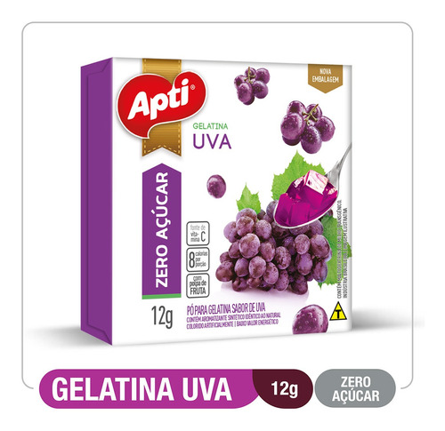 Gelatina Uva Zero Açúcar Mistura Pó C\ Polpa De Frutas