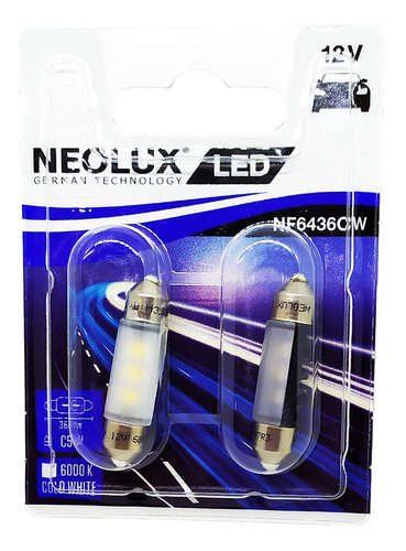 Focos Led (2) Festoon 6418 Luz Interior Tipo Fusible 36mm