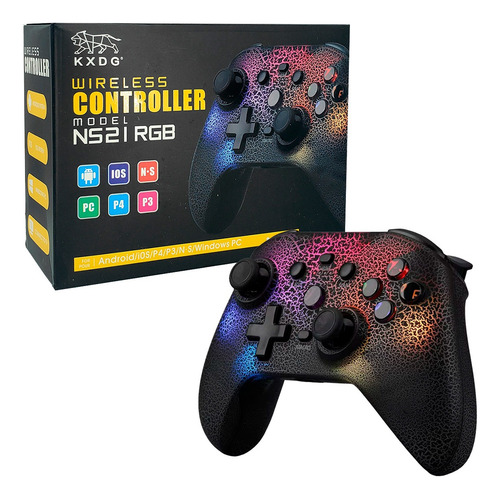 Control RGB Bluetooth Slim Company Joystick Controlador Inalámbrico Compatible Con Nintendo Switch PC Android iOS Gamepad Gamer Color Negro
