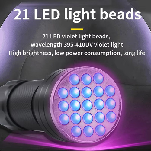 Detector De Lanterna Uv 21led Para Uso De Manchas De Animais