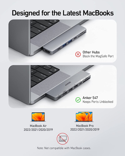 Anker Usb C Hub Para Macbook, Anker 547 Usb-c Hub (7-in-2),