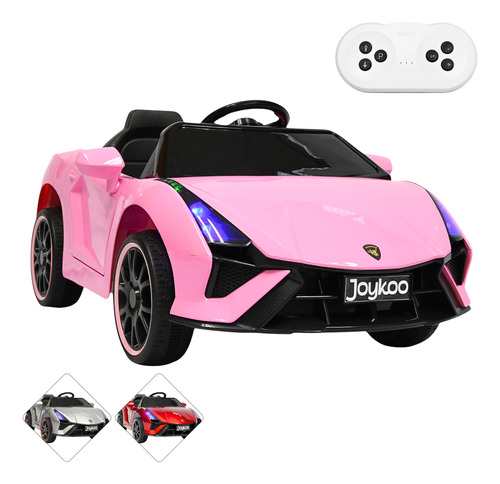 Montable Electrico Para Niños Deportivo Bluetooth Luces 12v Rosa