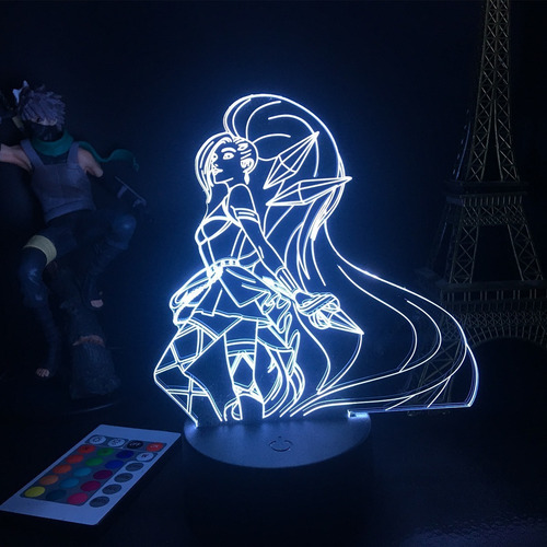 Lámpara Nocturna Led 3d Con Figura De Seraphine De Lol Hero