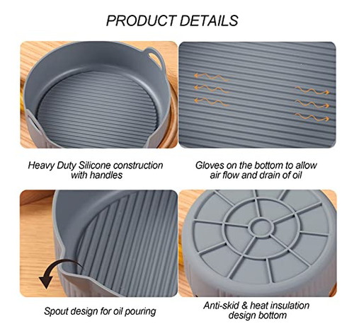 Bandeja De Silicona Reutilizable Para Freidora De Aire De Un