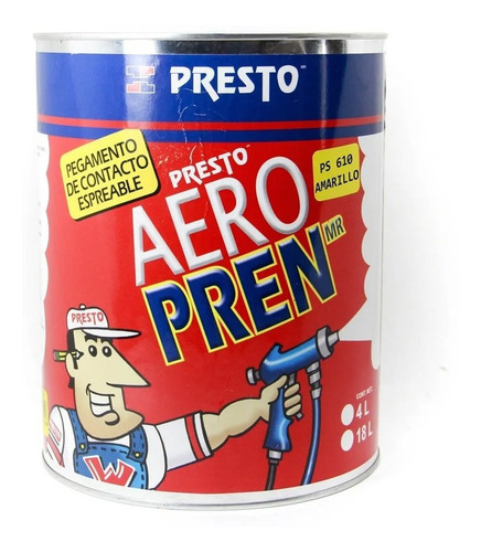 Pegamento Aerosol Ps610 Lam. Plas. Aeropren 4 Lt Presto 1 Pz
