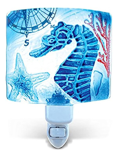 Sea Horse Night Light, Glass Art Plug In Energy Eficien...