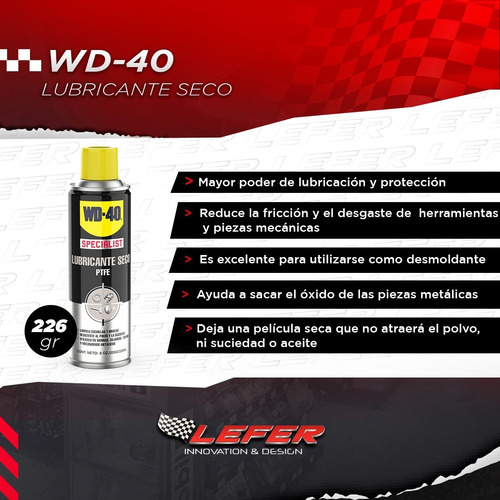 Imagen 5 de 8 de Wd-40 Lubricante Seco Specialist 226g Multiuso X 2