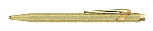 Caneta Esferográfica 849 Sparkle Tinta Ciano Exterior Dourado