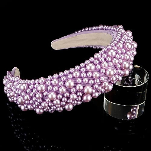 Hapdoo Black Pearl Headbands For Women Girls, Cute M3tj8