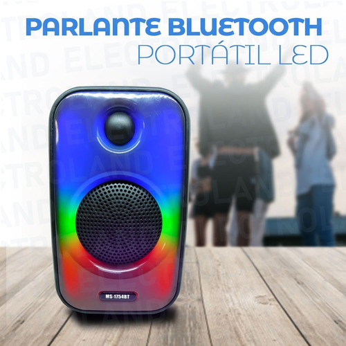 Imagen 8 de 10 de Parlante Bluetooth Portátil Inalámbrico Luces Led Recargable