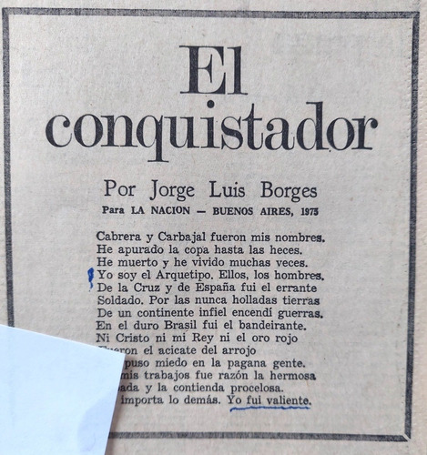 Jorge Luis Borges El Conquistador Primera Edición 1975