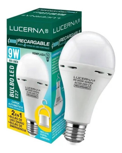 Bombillo  De Emergencia  Led Recargable 9 W Marca Lucerna