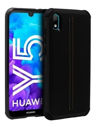 Funda Tpu Tipo Piel Para Huawei Y5 2019 Amn-lx3 Con Cristal