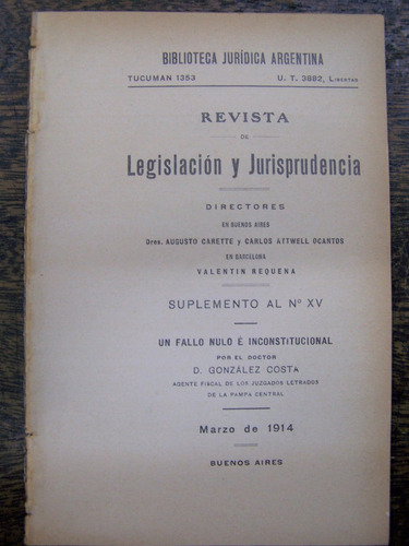 Revista De Legislacion Y Jurisprudencia * Marzo 1914 *