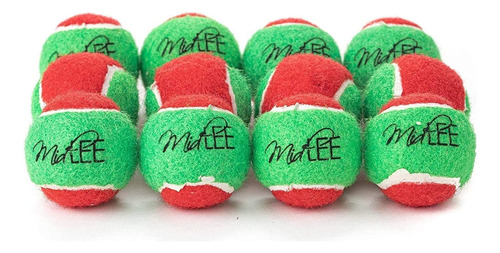 Midlee Mini Squeaker - Pelotas De Tenis De Navidad Para Perr