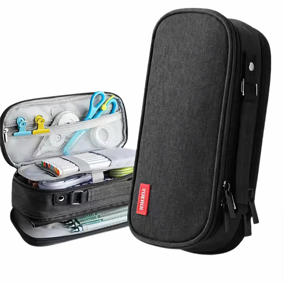 Lapicera 5 Capa De Gran Capacidad Estuche Organizador Color Negro Estuche Para Lápices Lapiceras Gran Capacidad Organizador