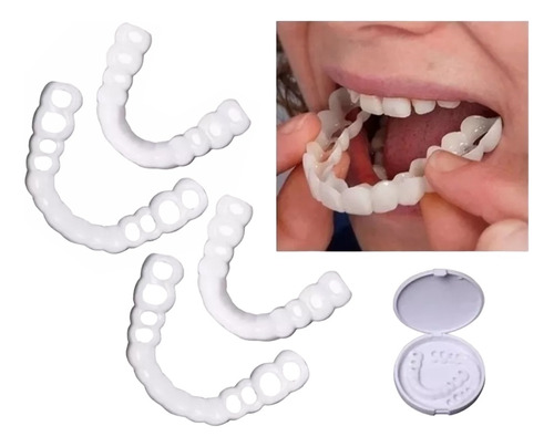 2 Pares Superior E Inferior Prótesis Dentadura Postiço