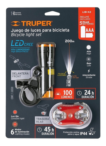 Juego De Linterna Delantera Y Trasera Premium Para Bicicleta
