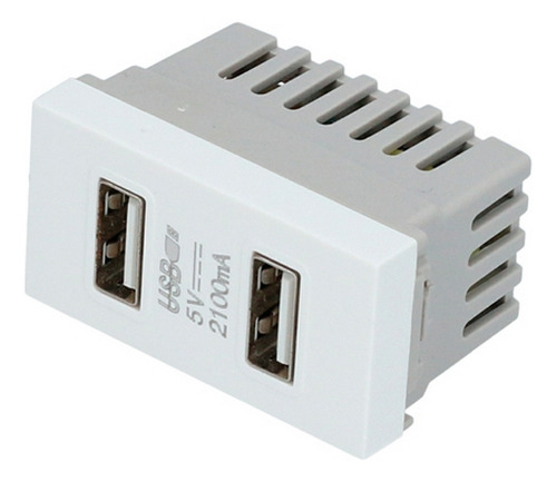 20 Módulos Usb Doble 1/3, Línea Premium, Color Blanco Surtek