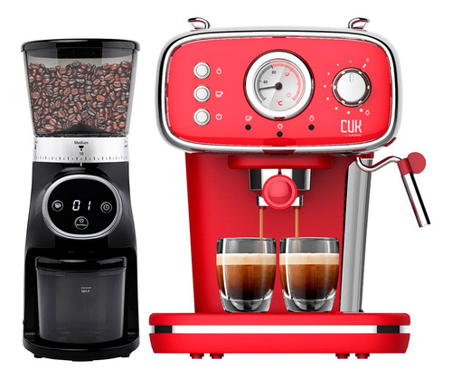 Set Cafetera Express 1050w Pro + Molinillo De Cafe Regulable Color Negro