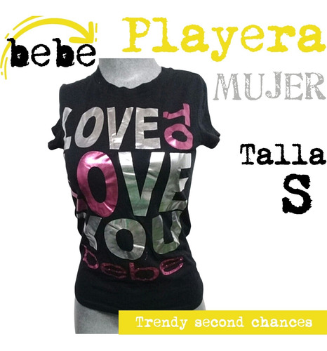 Blusa Mujer Bebe Playera Negra Metalica. La Segunda Bazar