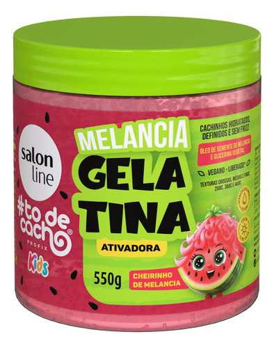 Gelatina Ativador To De Cachos Kids Melancia Salon Line 550g