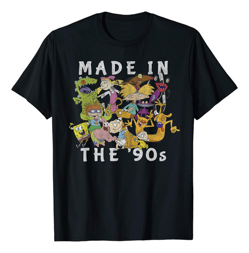 Playera Con Collage De Personajes Descoloridos De Nickelode