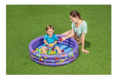 Imagen 5 de 6 de Alberca Redonda 1.02x.25cm Con Pelotas Morada 52466 Bestway