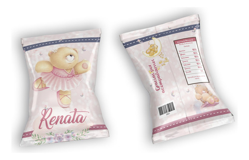 Dulceros Personalizados Invitaciones Chips Bag Osito
