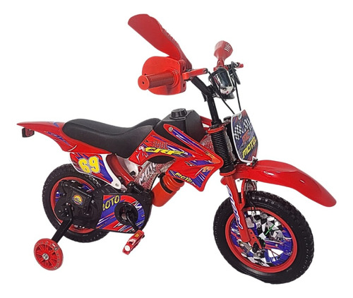 Bicicleta Aro 12 Infantil Con Sonido De Moto Bicimoto