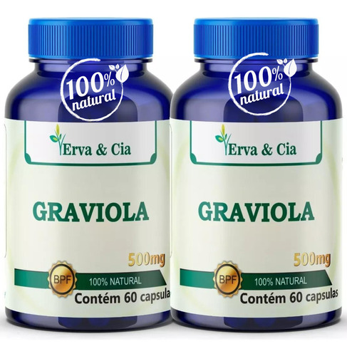 Graviola Antioxidante 100% Natural 120 Cápsulas