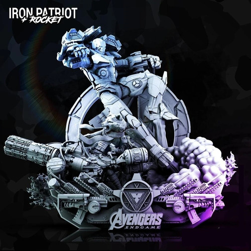 Marvel 3dwicked Iron Patriot + Rocket Stl Obj Impresión 3d