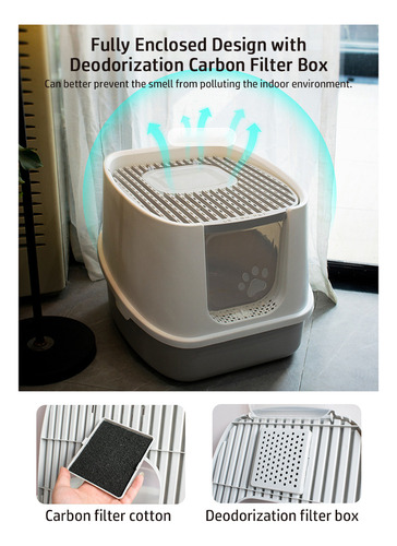 Nuevo Caja De Arena For Gatos Completamente Cerrada Con