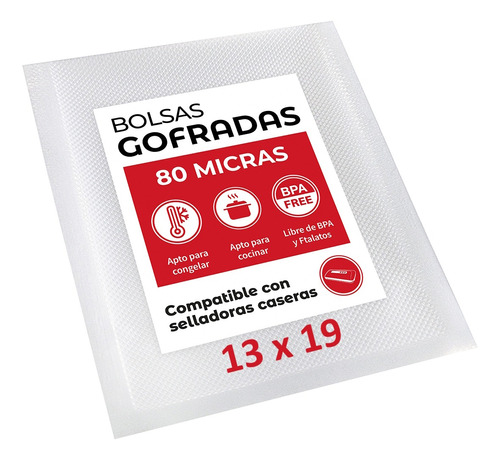 100 Bolsas Sellado - Empacado Al Vacío Gofradas 13x19 Cm