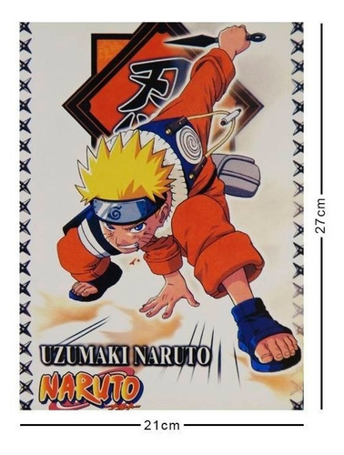 Naruto Cromo Poster Tamaño Carta Uzumaki Ataque