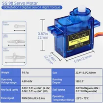 Comprar Miuzei 10 Piezas Sg90 9g Micro Servo Metal Gear Servo Motor
