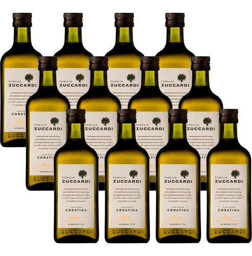 Aceite Oliva Familia Zuccardi Coratina 500ml - X12 Unidades 