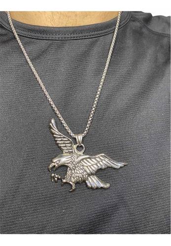 Imagen 3 de 5 de Collar Con Medalla Águila En Acero .