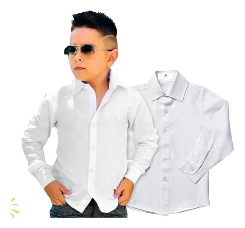 Camisa infantil sale masculina branca