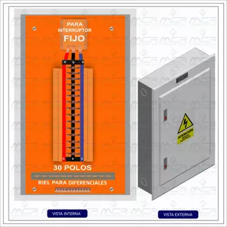 Tablero 30 Polos Metalico Empotrable Para Interruptor Fijo