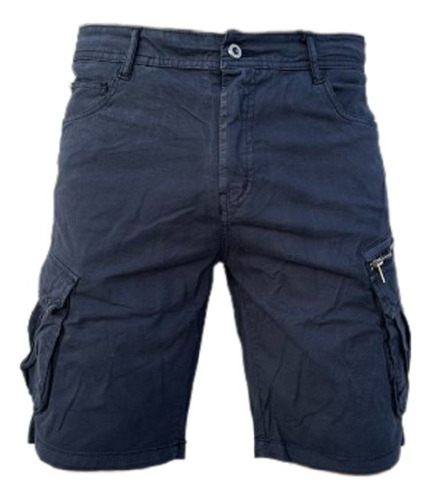 Bermuda Cargo Elastizada Fit Hombre Vestirmas Short Bolsillo