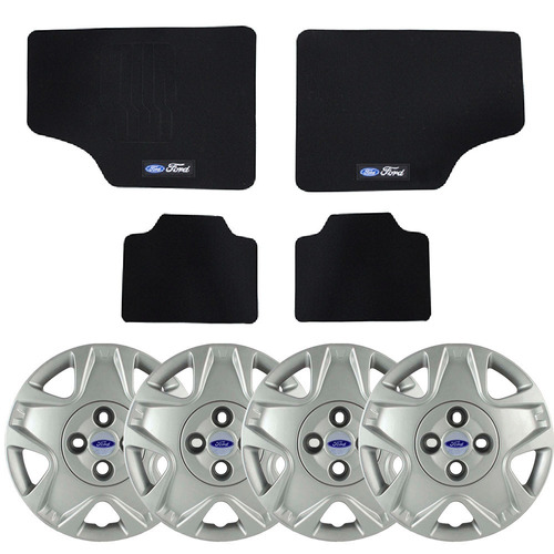 Kit Calota Aro 14 Emblema + Tapete Fiesta Sedan 2011/12