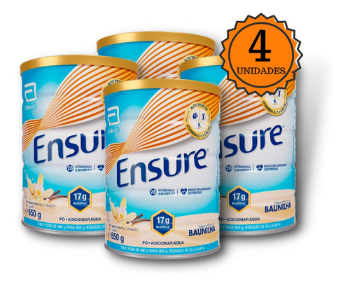 Ensure Baunilha 850g Kit 04 Unidades