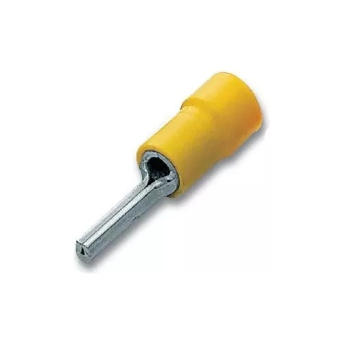 Terminal Tipo Punta Pin Amarillo L.25 5mm Pack 100 Unidades